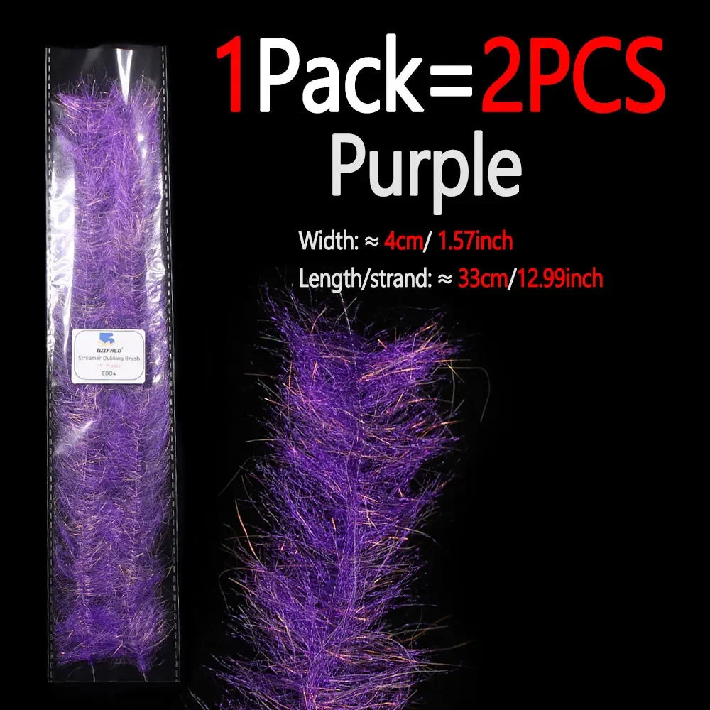 Bimoo 1Pack Flash Streamer Dubbing Brush Fly Tying Material For Minnow Baitfish Streamer Pike Steelhead Saltwater Fishing Lures