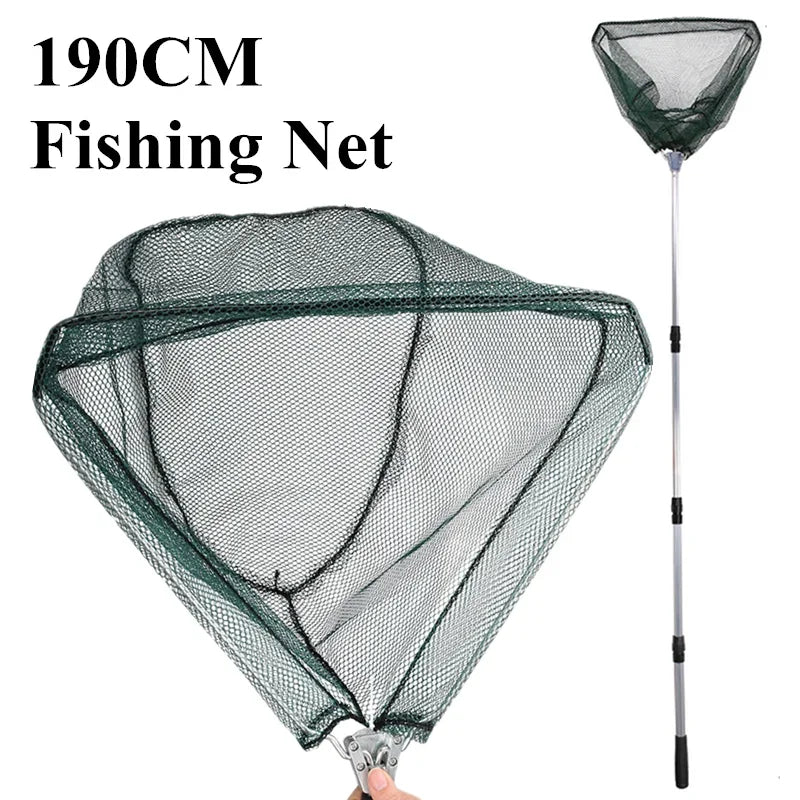 190cm/57cm Telescopic Landing Net Folding Fishing Pole Extending