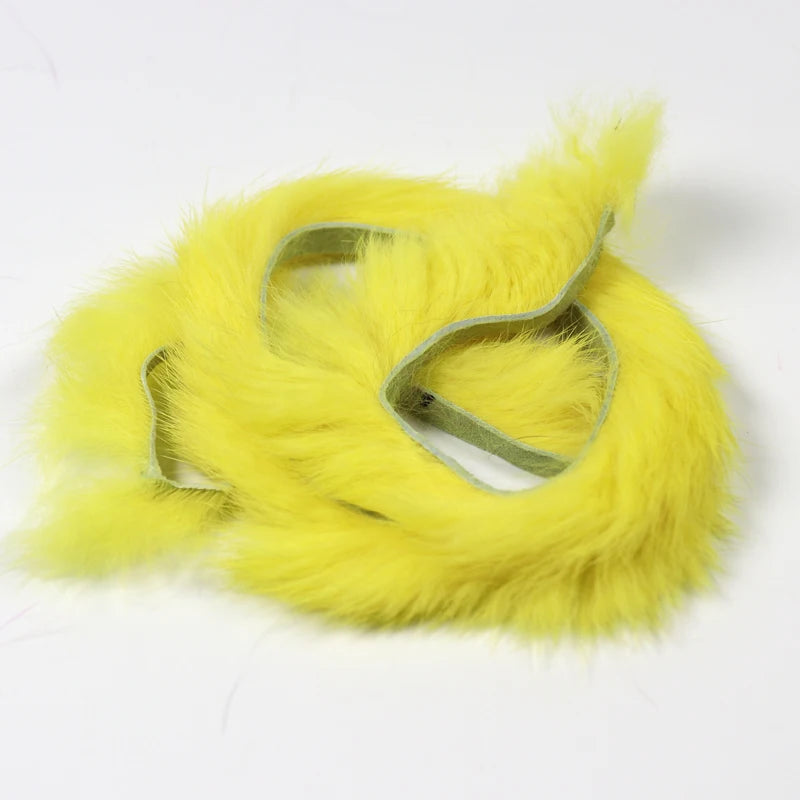 Bimoo 2pcs 5mm Wide Rabbit Fur Hare Zonker Strips for Fly Tying Material Streamer