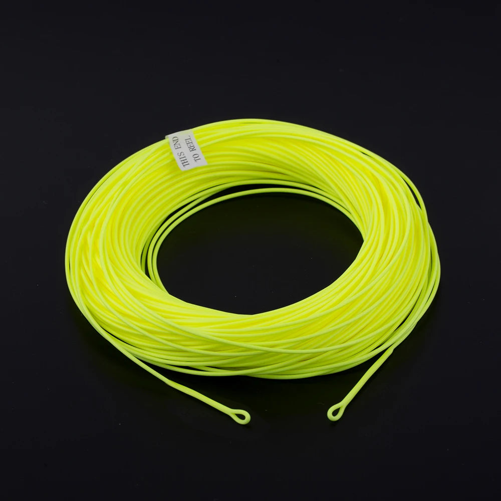 HERCULES Fly Fishing Line Floating Weight Forward Fly Line with Double Welded Loop, Fluorescent Yellow WF5F WF6F WF7F WF8F 100FT