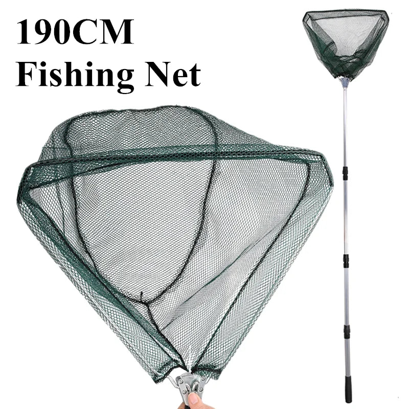 190cm/57cm Telescopic Landing Net Folding Fishing Pole Extending