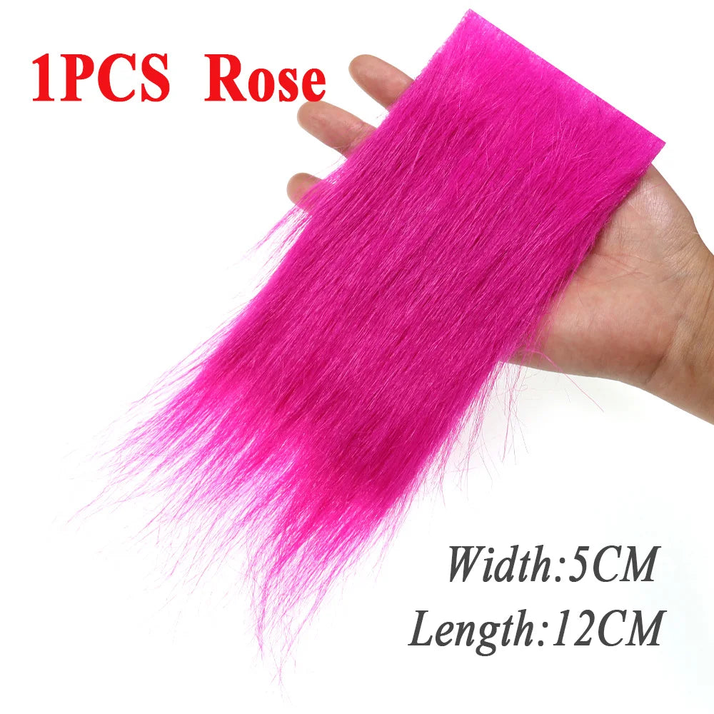 Vtwins Soft Synthetic Fiber Grizzled Furabou Craft Fur Synthetic Material Fly Fishing Tying Materials Streamer Tail Wing Grizzy