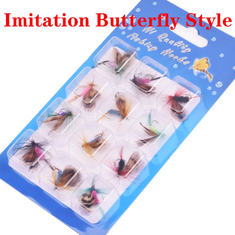 12Pcs/Set Insects Flies Fly Fishing Lures Bait High Carbon Steel Hook Fish Tackle With Super Sharpened Crank Hook Perfect Decoy