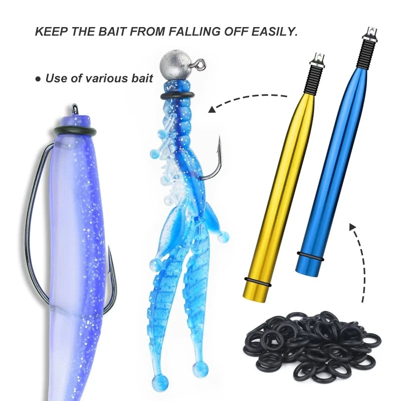 Lure Bait Neko Rig Wacky Rig Tool Worm O Ring Wacky Ring Kit Bass Senko Soft Bait Fishing Tackle Set