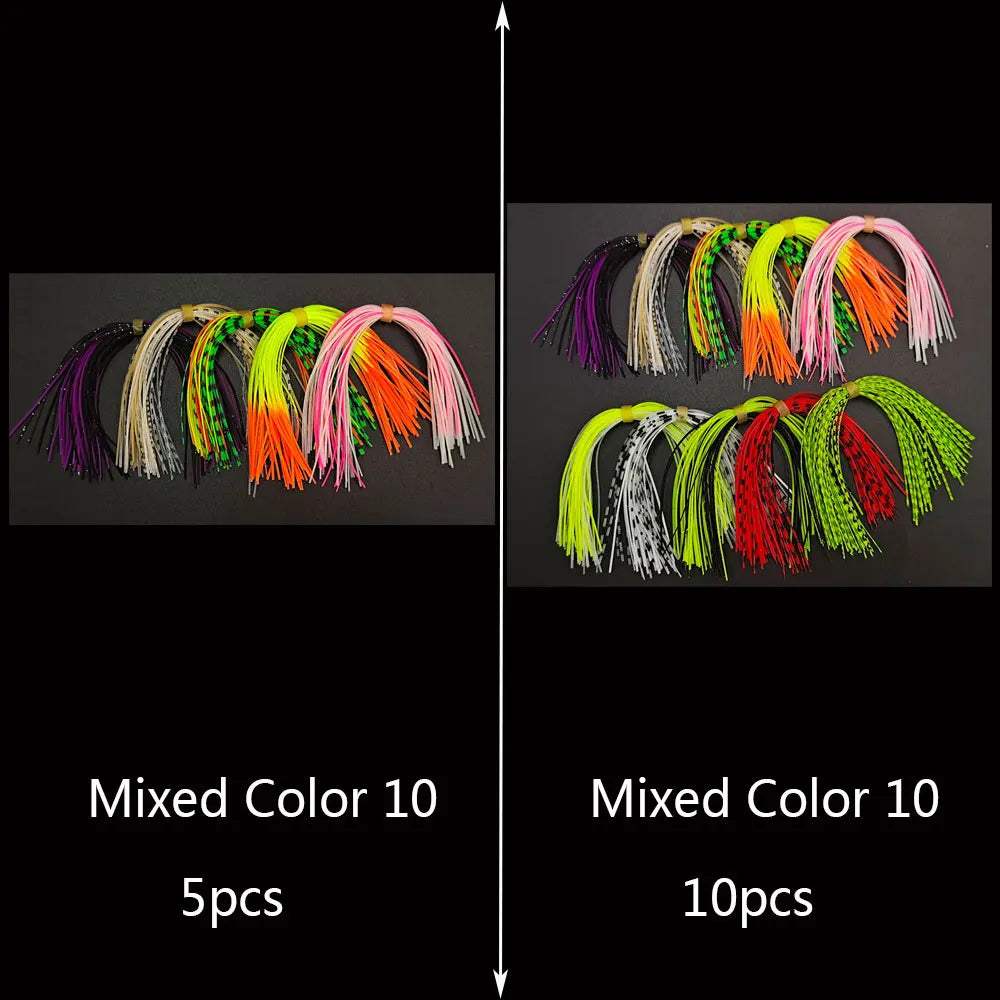 5/10 Bundles silicon skirts fishing lure Spinner bait Buzzbait silk Rubber Jig Lures Fly Tying Material Fishing Accessories