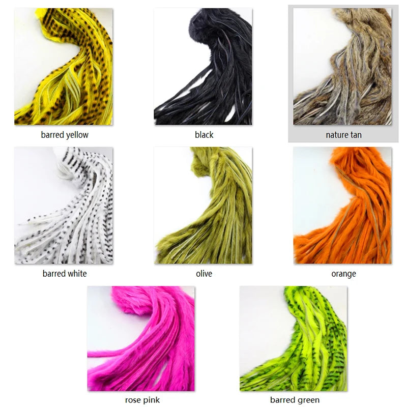 3strips/pack fly tying magnum zonker rabbit strips 8mm width larger zonker for Pike&Musky big streamer pattern&saltwater flies