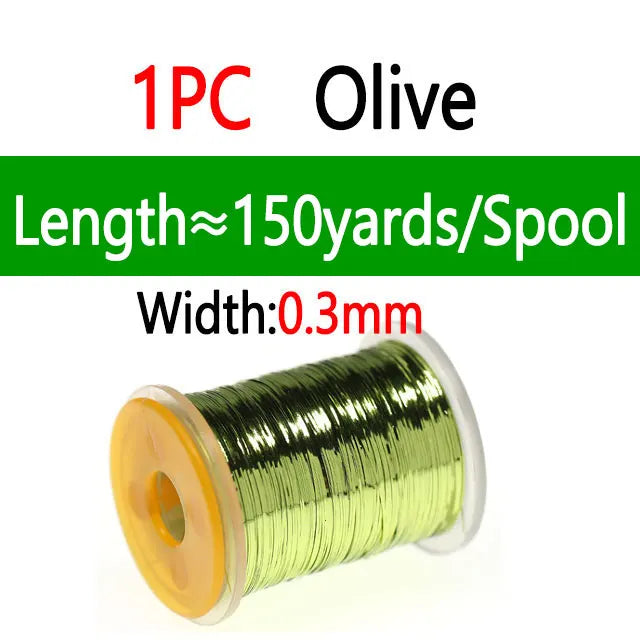 Bimoo 0.3mm /1mm Fly Tying Flat Mylar Tinsel Holographic Flash Tinsel Dry Wet Nymph Streamer Trout Fishing Fly Tying Material