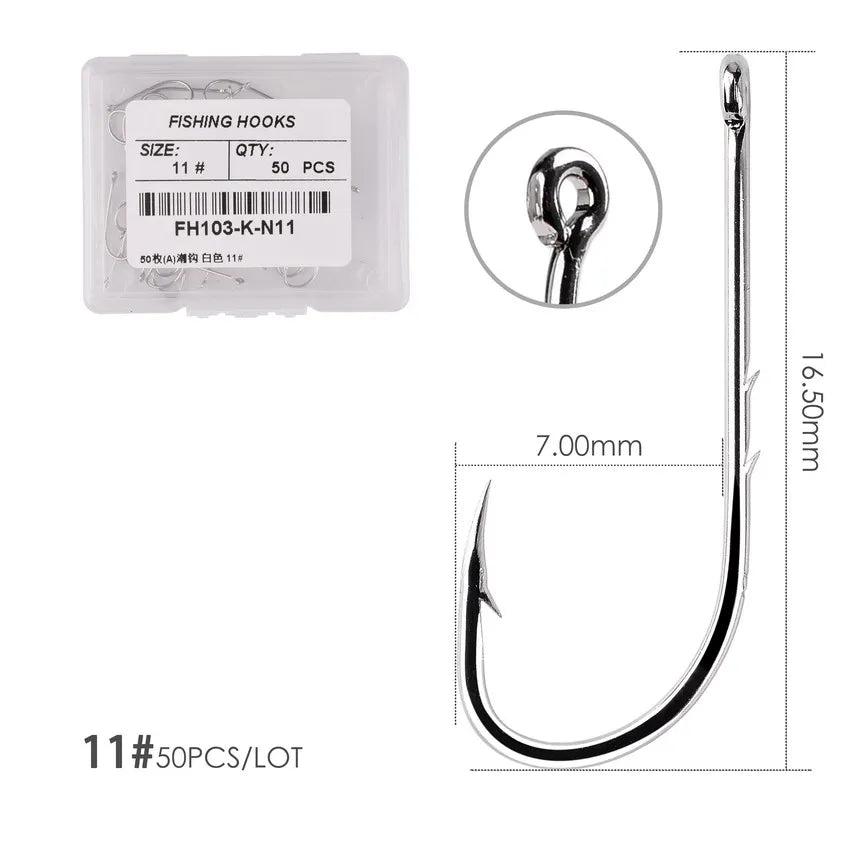 50 / 20 pcs Barbed Fishing Hooks Sea Worm Carp Single Circle Hook Set Fly Fishing Accessories Tackle Carbon Steel Fishhook