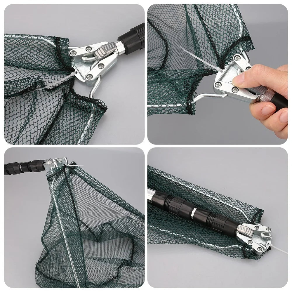 190cm/57cm Telescopic Landing Net Folding Fishing Pole Extending