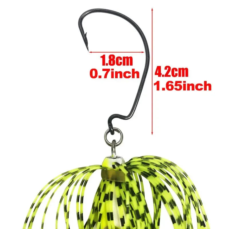 BURLE Spinner Bait Rubber Jigs 2 Blades Spoon Lead Head Pike Fishing Lure