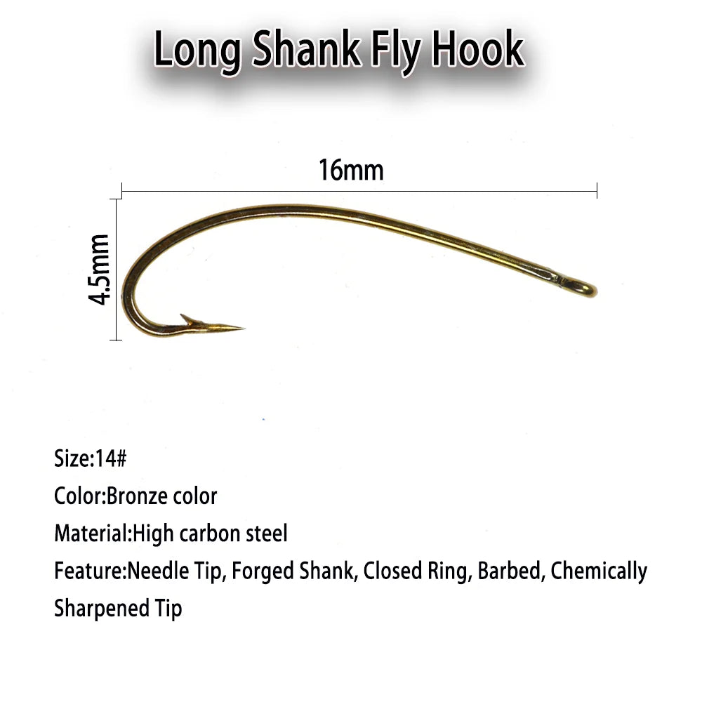 Epoxy Midges Nymph Flies Brass Bead Head Buzzer Midge Barbed Bronze Fly Hook Fly Fishing Trout Fishing Lure Baits Fishing Tackle