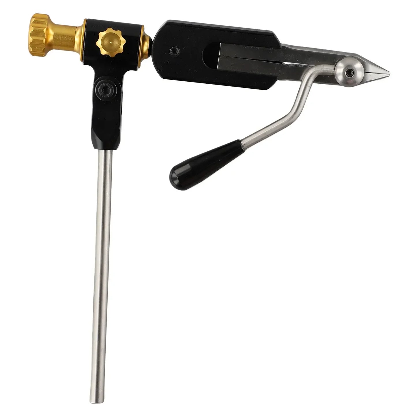 Functional Fly Tying Vise-degrees 19*18*12cm Black Fly Tying Tool Hook Lures Metal Rotation Fly Fishing Flies