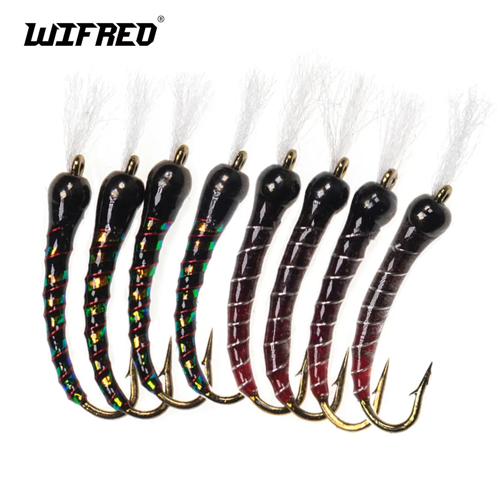 Epoxy Midges Nymph Flies Brass Bead Head Buzzer Midge Barbed Bronze Fly Hook Fly Fishing Trout Fishing Lure Baits Fishing Tackle