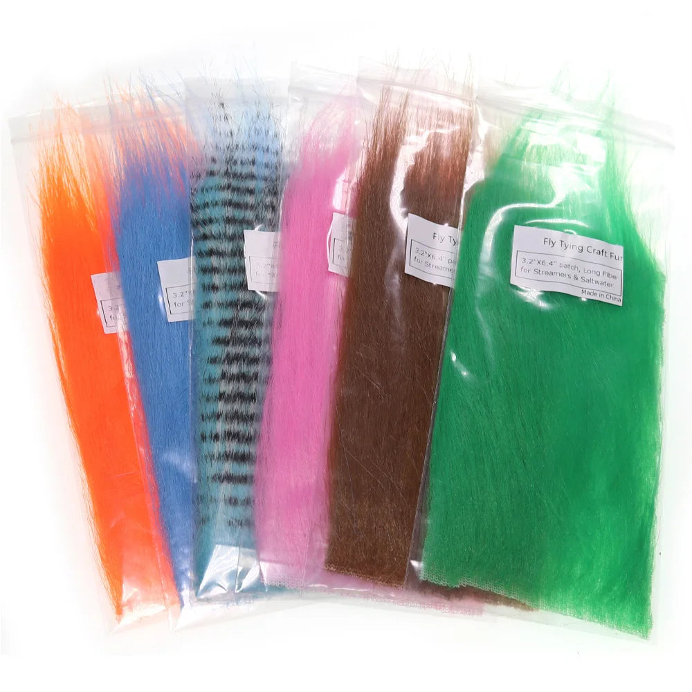 Vtwins Soft Synthetic Fiber Grizzled Furabou Craft Fur Synthetic Material Fly Fishing Tying Materials Streamer Tail Wing Grizzy