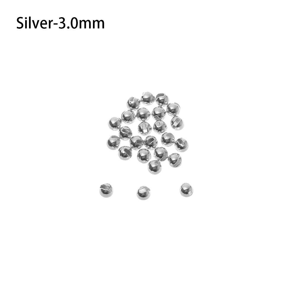 25 Pcs New 2.5mm/3.0mm/3.5mm Durable Slotted Tungsten Beads Fly Tying Beads Nice-Designed Fly Tying Material Fishing Accessories