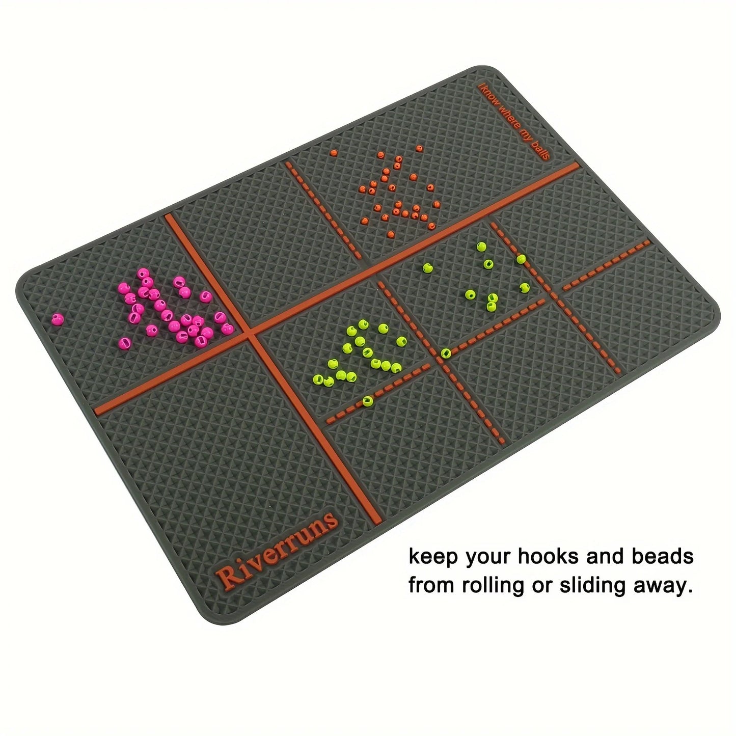 Aventik Silicone Tungsten Fly Bead Pad 7.48 x5.12inch (19 x 13cm) Fly Fishing Keep Beads and Hooks From Sliding Away