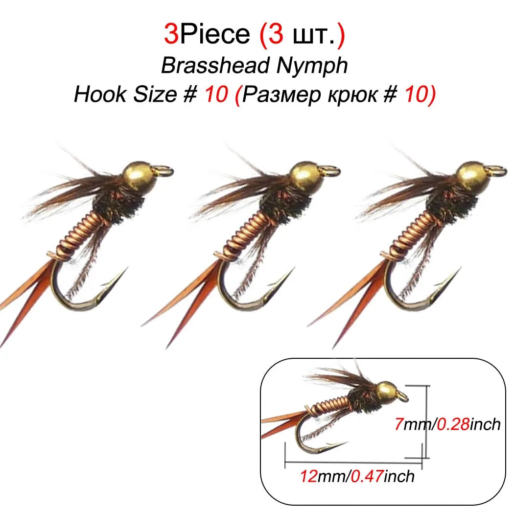 3Pcs Wet Fly Flies for Trout Fishing Flies Artificial Insect Hook Bait Mosquito Fly Fishing Trout Lures