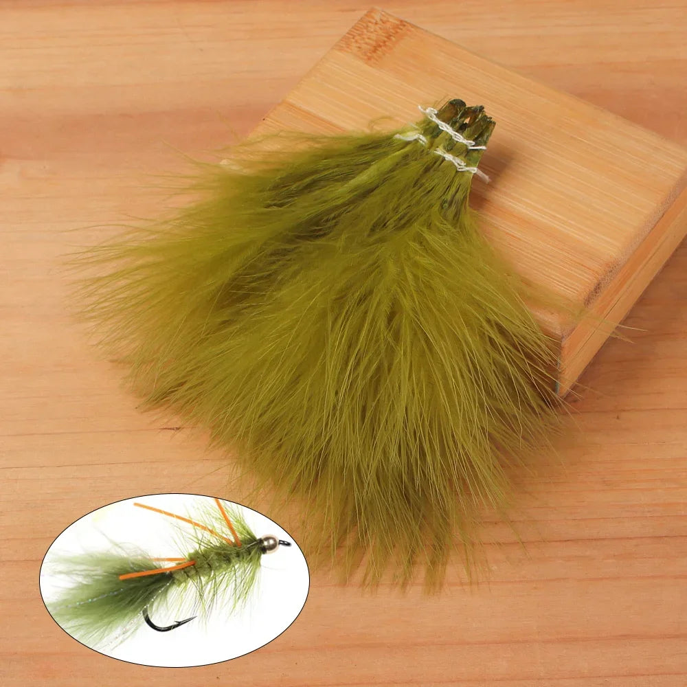 Wifreo 2packs Blood Quill Marabou Feather Fly Tying Materials for Fly Fishing Flies Woolly Bugger Streamer Fly Fishing Lures