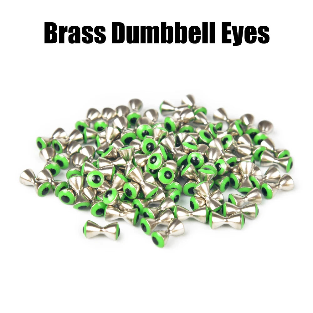 Elite TG Brass Dumbbell Eyes Fly Fishing Tackel,3.2~5.0mm Tying Nymphs Flies Perch Trout Walleye Lure Hooks