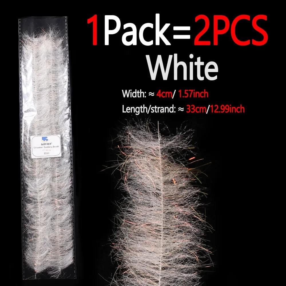 Bimoo 1Pack Flash Streamer Dubbing Brush Fly Tying Material For Minnow Baitfish Streamer Pike Steelhead Saltwater Fishing Lures