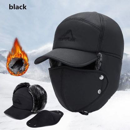 Winter Warm Thickened Artificial Fur Baseball Hat Men's and Women's Skiing Soft Extreme Cold Hat Fishing Hat Outdoor