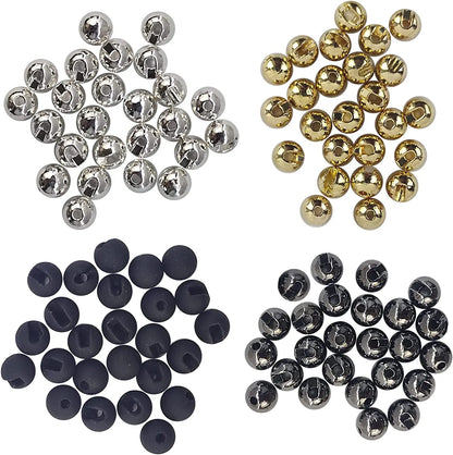 Eupheng 25PC Slotted Tungsten Beads Fly Tying Bead Ball for Nymph Trout Carp 2.5mm/3.0mm/3.5mm/4.0mm Fly Fishing Materials