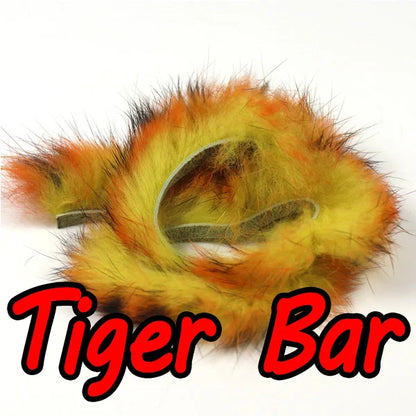 Bimoo 2pcs 5mm Wide Rabbit Fur Hare Zonker Strips for Fly Tying Material Streamer