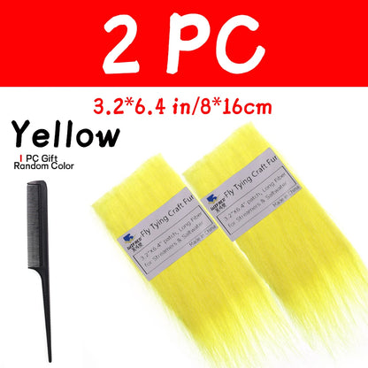 WIFREO 2PC Fly Tying Long Hairy Craft Fur Artificial Synthetic Fluffy Fiber Fly Body&Tail Materials For Pike Bass Saltwater Fly