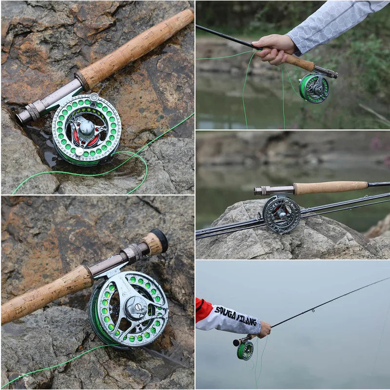 Sougayilang 5/6 7/8 Fly Fishing Reel high Speed Ratio Fishing Reel CNC-Machined Aluminum Alloy Body and Spool Fly Reels