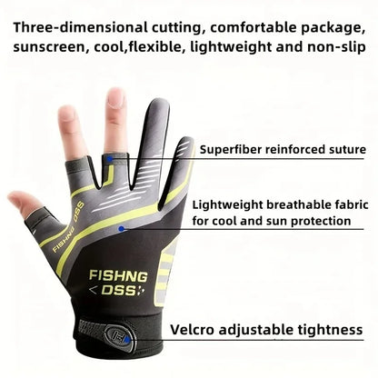 Anti-Slip Fishing Gloves Wear-resistant Summer Outdoor Breathable Angling Cycling Sports Gloves Fishing Apparel