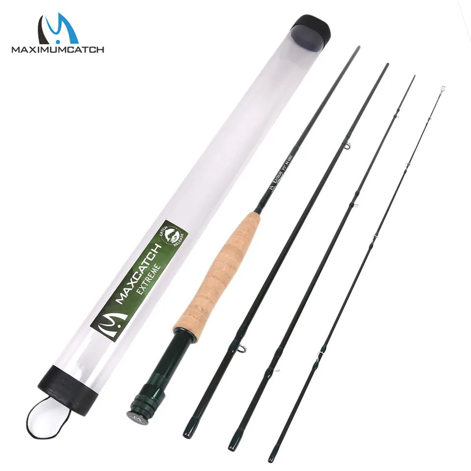 Maximumcatch Extreme 8.4ft/8.6ft/9ft/9.6ft/10ft Fly Rod 3-10wt Carbon Fiber Medium Fast Fly Fishing Rod