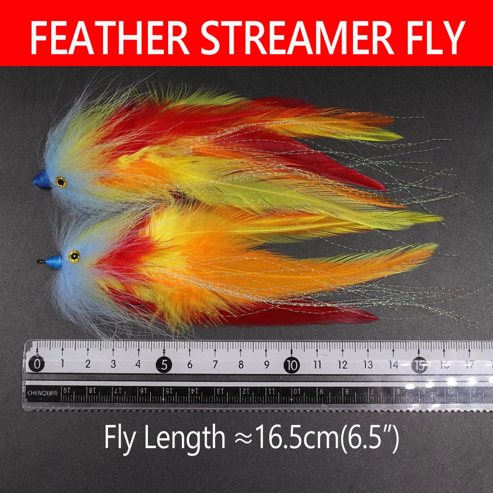 Bimoo 1PC #2/0 New Trout Steelhead Salmon Pike Streamer Fly for Seawater Fly Fishing Flies Lure Conehead Tube Flies Big Streamer