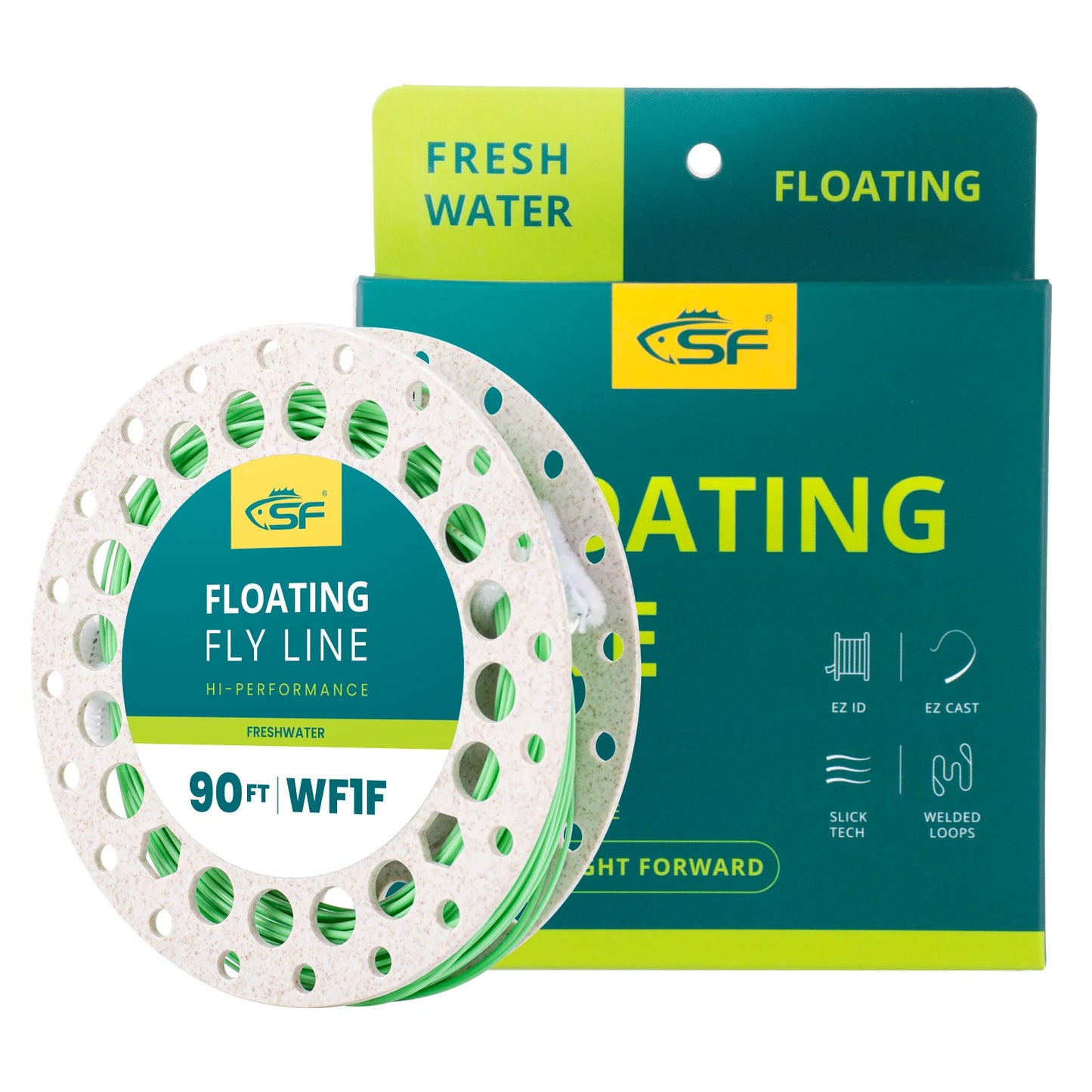 SF 90FT All-Viz Bi-Colour Fly Fishing Line WF2 3 4 5 6 7 8F Weight Forward Floating Fly Line with Welded Loop