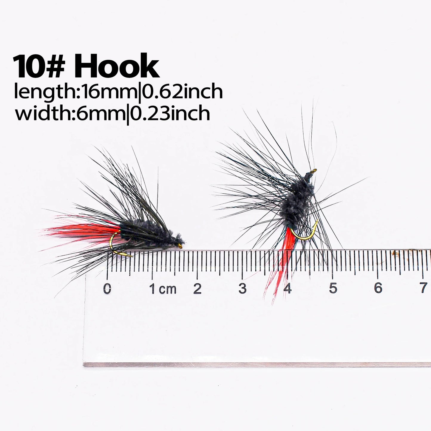 12PCS Bugger Red Tail Fishing Fly Baits Lures Mayfly Dry Fly Trout Fishing Flies Hooks Artificial Insect Lure