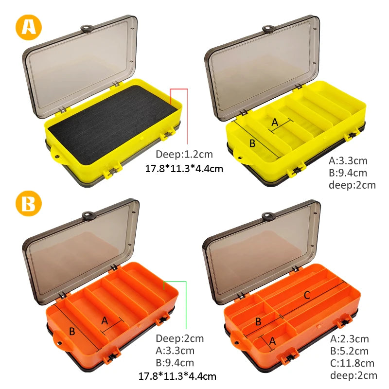 New Fishing Box Double sided Portable Sponge Pad Fly Lures Container Jig Head Hook Storage Bait Case Carp Accessories Box Tackle