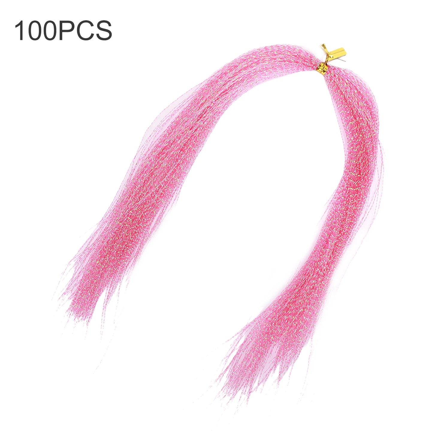 100Pcs Twisted Holographic Tinsel Fly Tying Crystal Flash Material Fishing Tackle Lure Jig Hook Lines Feather Accessories