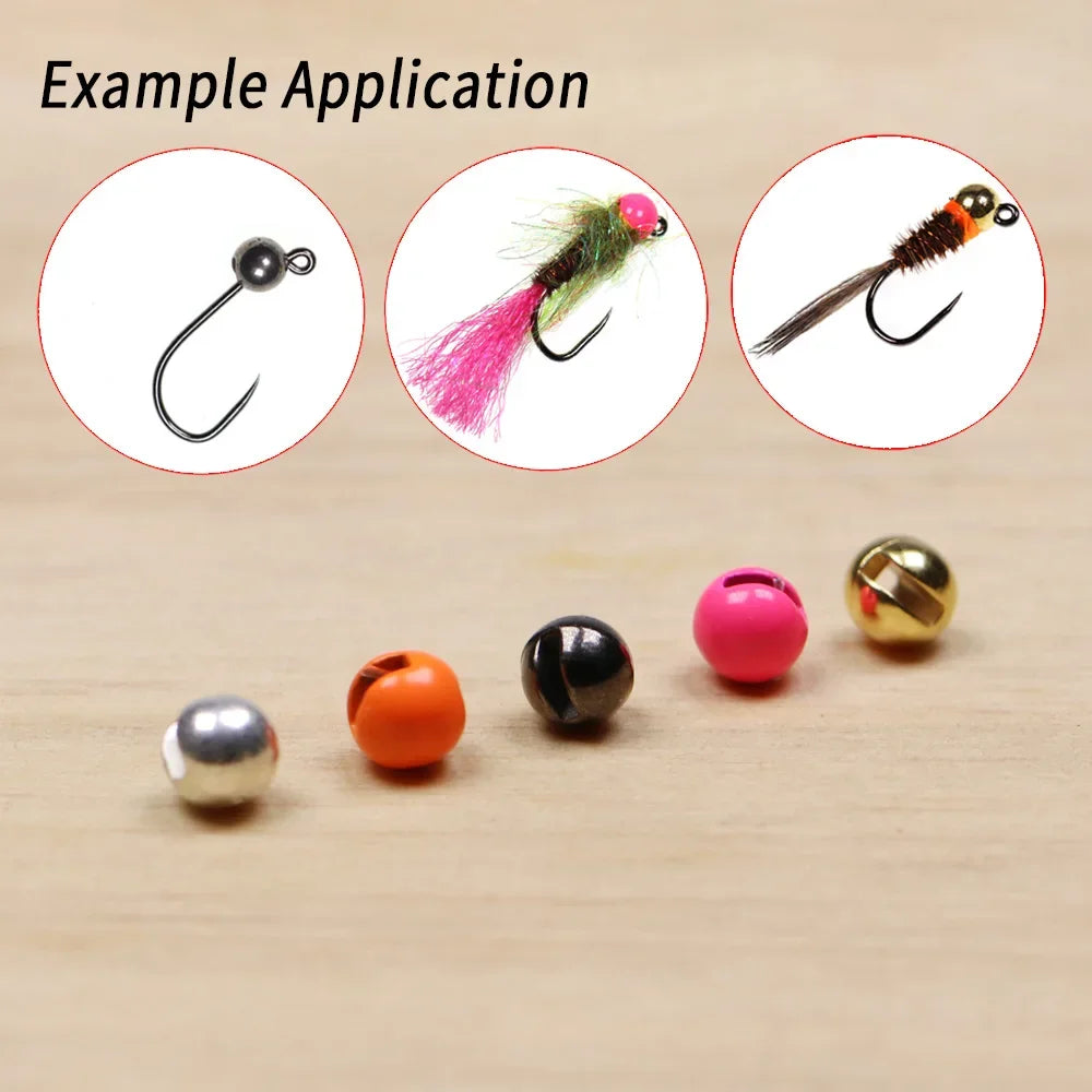 Vampfly 20/40pcs Slotted Tungsten Beads For Tying Fast Sinking Jig Nymph Fly Trout Fishing Lures Accessories Beadhead2.5mm-5.5mm