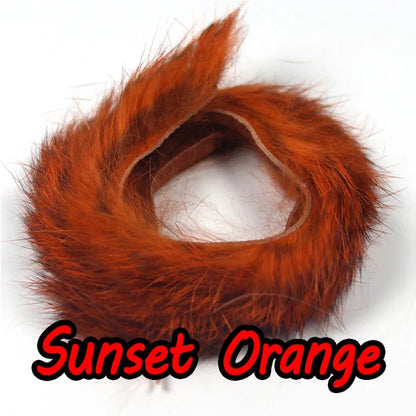 Bimoo 2pcs 5mm Wide Rabbit Fur Hare Zonker Strips for Fly Tying Material Streamer