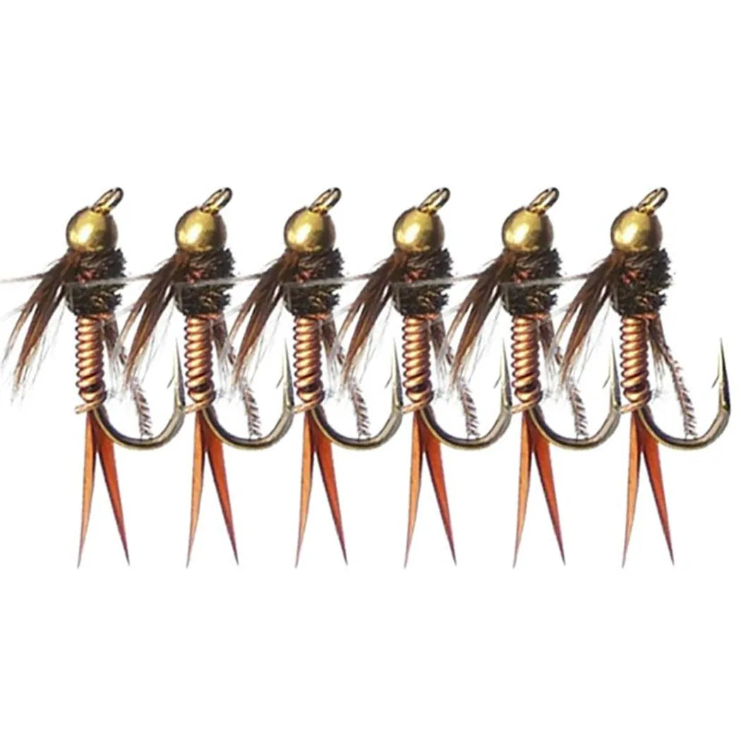 6Pcs/Box Fly Fishing Lure Insects Different Mixed Styles Flies Fishing For Trout Nymph Dry Flies Fly Fishing Lures