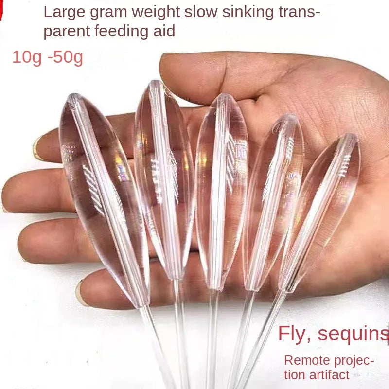 5pcs 10-50g Sinkend Type Acrylic Fishing Float Transparent Casting Bobbers Clear Bombarda Sinking Fly Fishing Spinning Floats