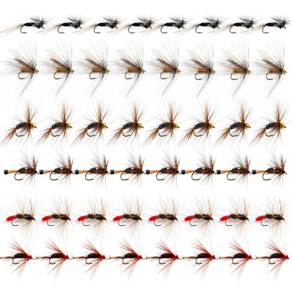 Goture 48/96/150pcs Fishing Flies Kit Handmade Fly Fishing Lure Wet Fly Nymph Flies Artificial Bait for Trout  Fishing Tackle