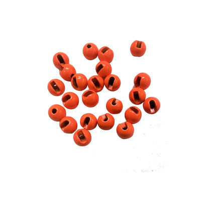 Aventik 25pc 2.5-4.5mm Fly Tying Head Slotted Tungsten Beads Fly Tying Material Nymph Head Ball Fishing Accessory