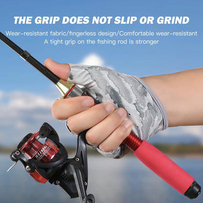 Fingerless Fishing Gloves are designed for Men and Women Fishing,  Hiking, Running, Cycling Gloves