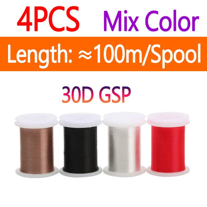 Bimoo 100m 30D GSP Fly Tying Polyethylene Floss Thread High Tensile Fly Tying Material For Small Flies Nymphs Trout Fishing Lure