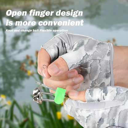 Fingerless Fishing Gloves are designed for Men and Women Fishing,  Hiking, Running, Cycling Gloves