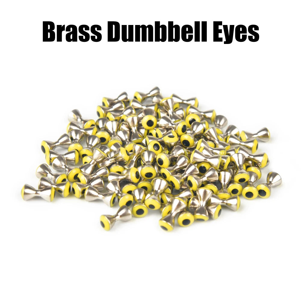 Elite TG Brass Dumbbell Eyes Fly Fishing Tackel，3.2~5.0mm Tying Nymphs Flies Perch Trout Walleye Lure Hooks