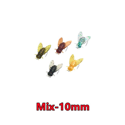 New 50-10PCS Mini Bionic Fly Fishing Bait Fly Hook Soft Bait Add Fish Attractant Fishing Gear For Salmon Trout 10/16/20mm 2025