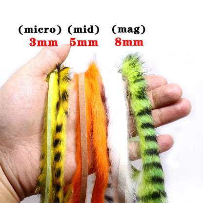 Royal Sissi 3strips total one meter pack fly tying zonker rabbit strips 3/5/8mm zonker pelt for tying zonker streamer fly lure