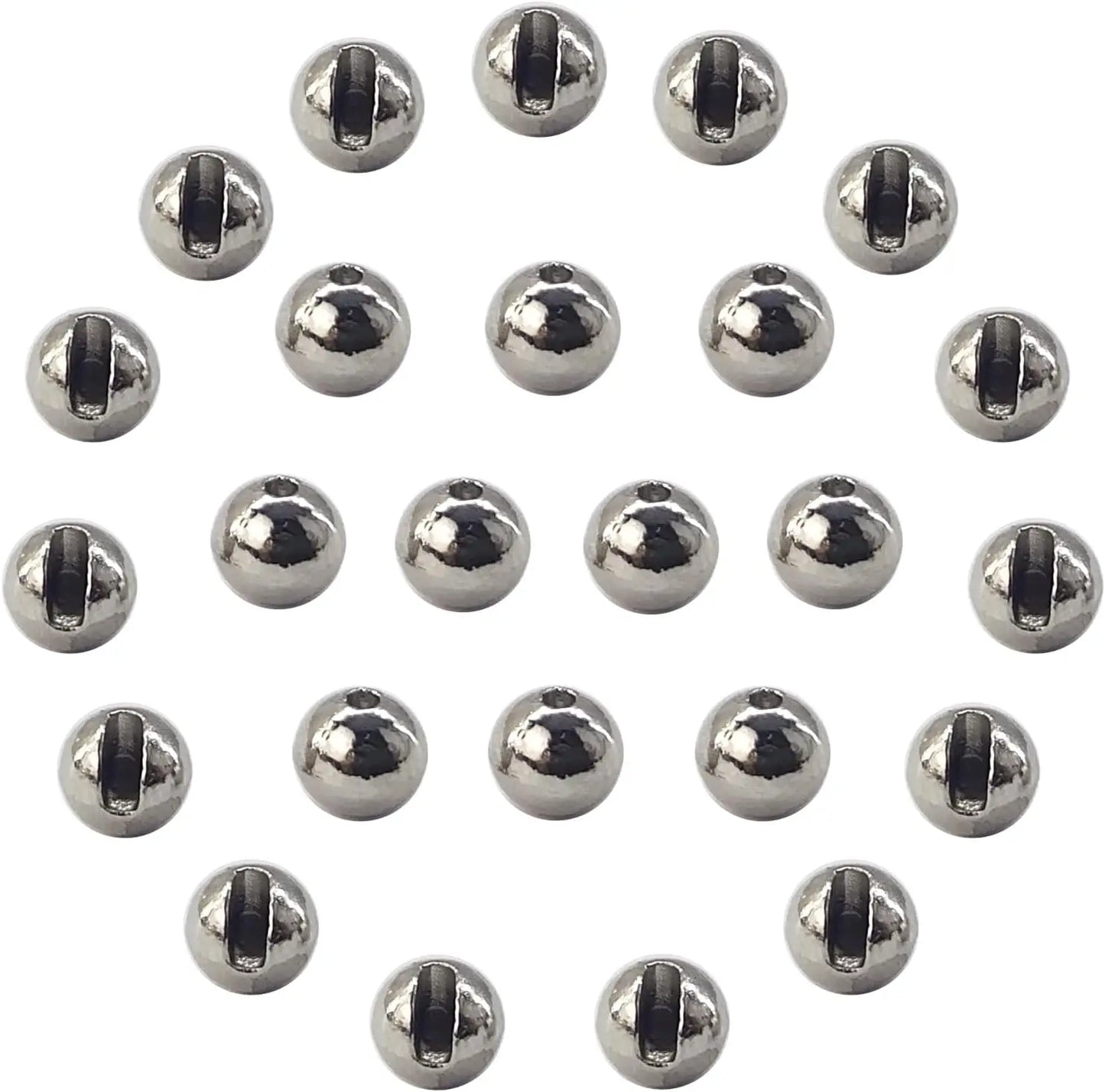 Eupheng 25PC Slotted Tungsten Beads Fly Tying Bead Ball for Nymph Trout Carp 2.5mm/3.0mm/3.5mm/4.0mm Fly Fishing Materials