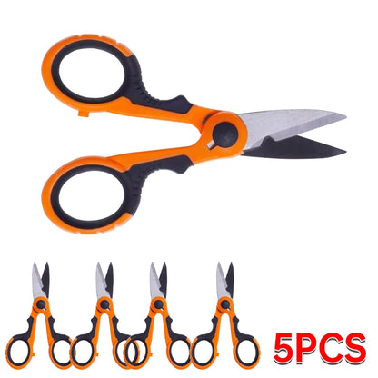 Fishing Scissors Stainless Steel Precision Fishing Line Cutter Non-slip Handle Protective Sleeve Woven Fishing Line Scissors